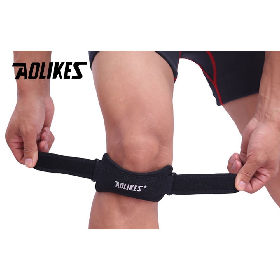 AOLIKES Pelindung Lutut Olahraga Knee Support Brace Wrap - A-7919 - Black