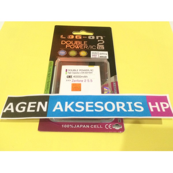 Batre Zenfone 2 5.5" Log-On Baterai Asus ZE551ML Double Power