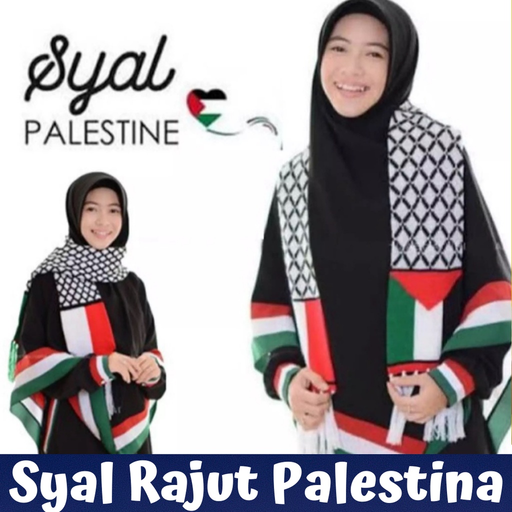 BISA COD Syal palestina indonesia rajut wool Sorban Free Palestine aksesoris tambahan fashion muslim