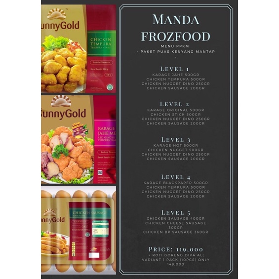 

paket nugget PPKM SunnyGold frozen food