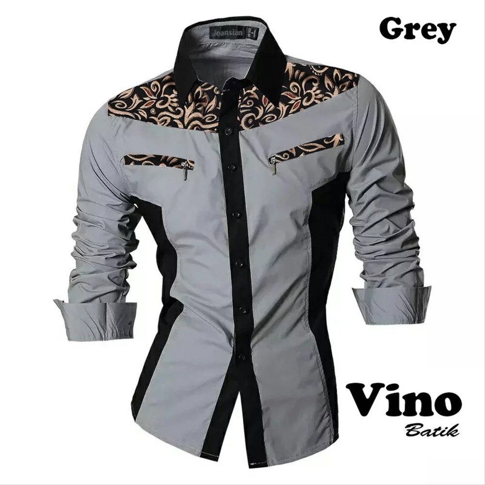 INDOBEST KEMEJA VINO BATIK GREY