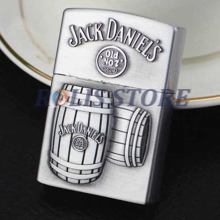 COD- Korek Api Zippo Sumbu Roda Motif Jack Daniel Series - Korek Unik Klasik