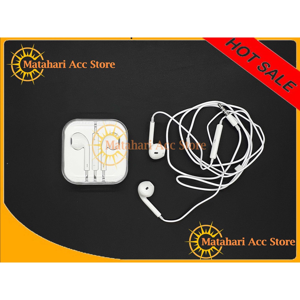 HANDSFREE - HEADAET IPHONE 5/6 WHITE ORIGNIL 99%. | Shopee