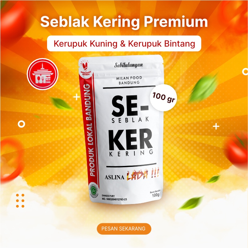 

Seblak Kering Premium Kerupuk Kuning & Kerupuk Bintang Pedas Milan Food 100gr Cemilan Makanan Ringan Gurih Bandung