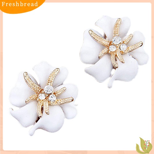 [TERLARIS]Women's Elegant Flower Starfish Charm Rhinestone Ear Studs Fashion Earrings Gift