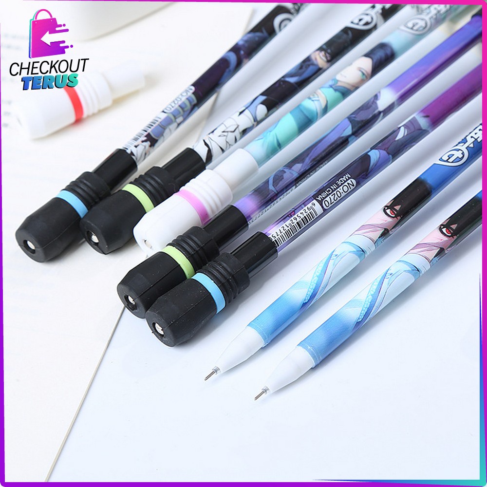 CT A38 Pena Pulpen Putar Mainan Anak Pen Spinner Balance Pulpen Putar Karakter Anti Stress Alat Tulis Pulpen Jel