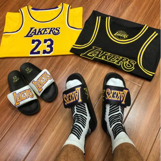 sandal slip on LA lakerss