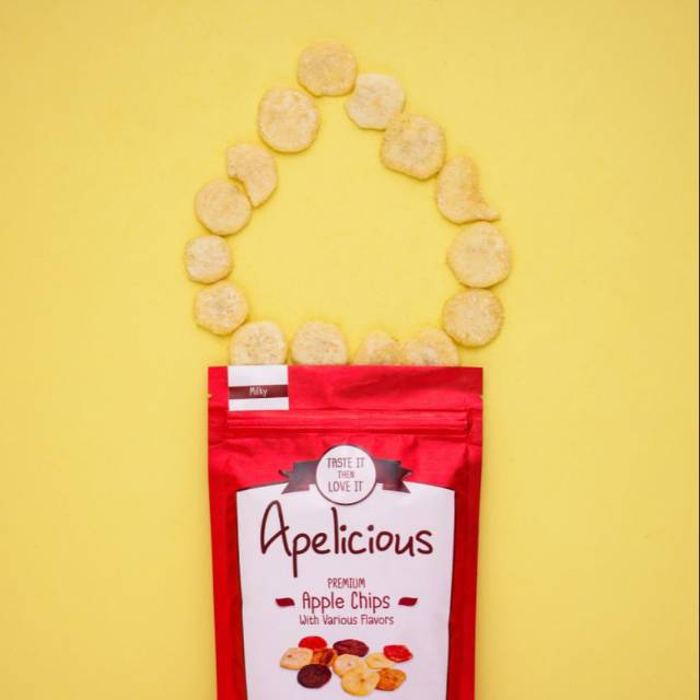 Kripik Apelicious Apple Chips Milky / snack / cemilan / keripik