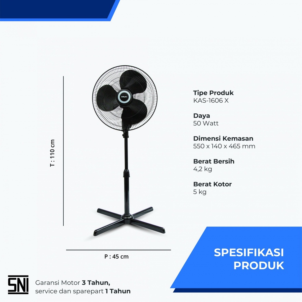 MIYAKO STAND FAN 16&quot; KAS-1606X / KAS1606