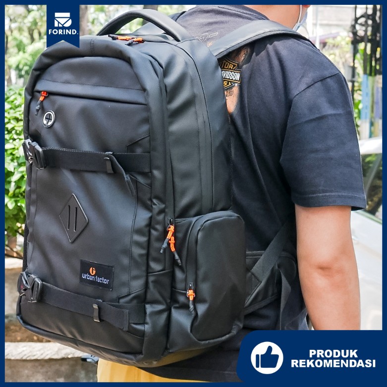 Strong Fighter Black | Tas Ransel Punggung Ori Bag Pria Wanita Backpack Gunung | Urban Factor FORIND