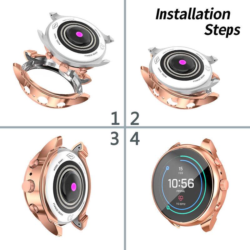 Pelindung Layar Smartwatch Fossil Ftw6022 Bahan Tpu Ringan Dengan Bumper Aneka Warna