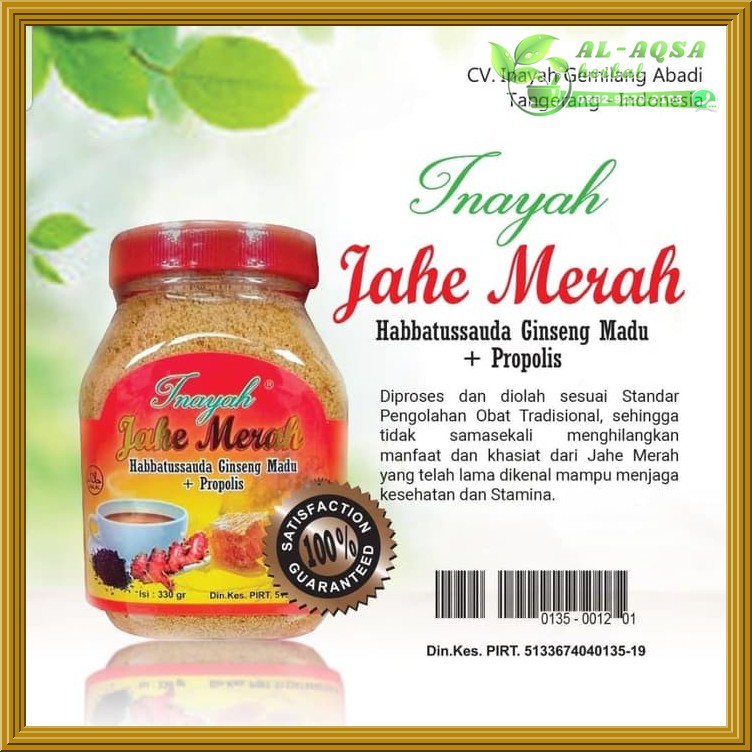 

Curcumin Jahe Merah Inayah Ginseng Madu + Propolis 330 Gram