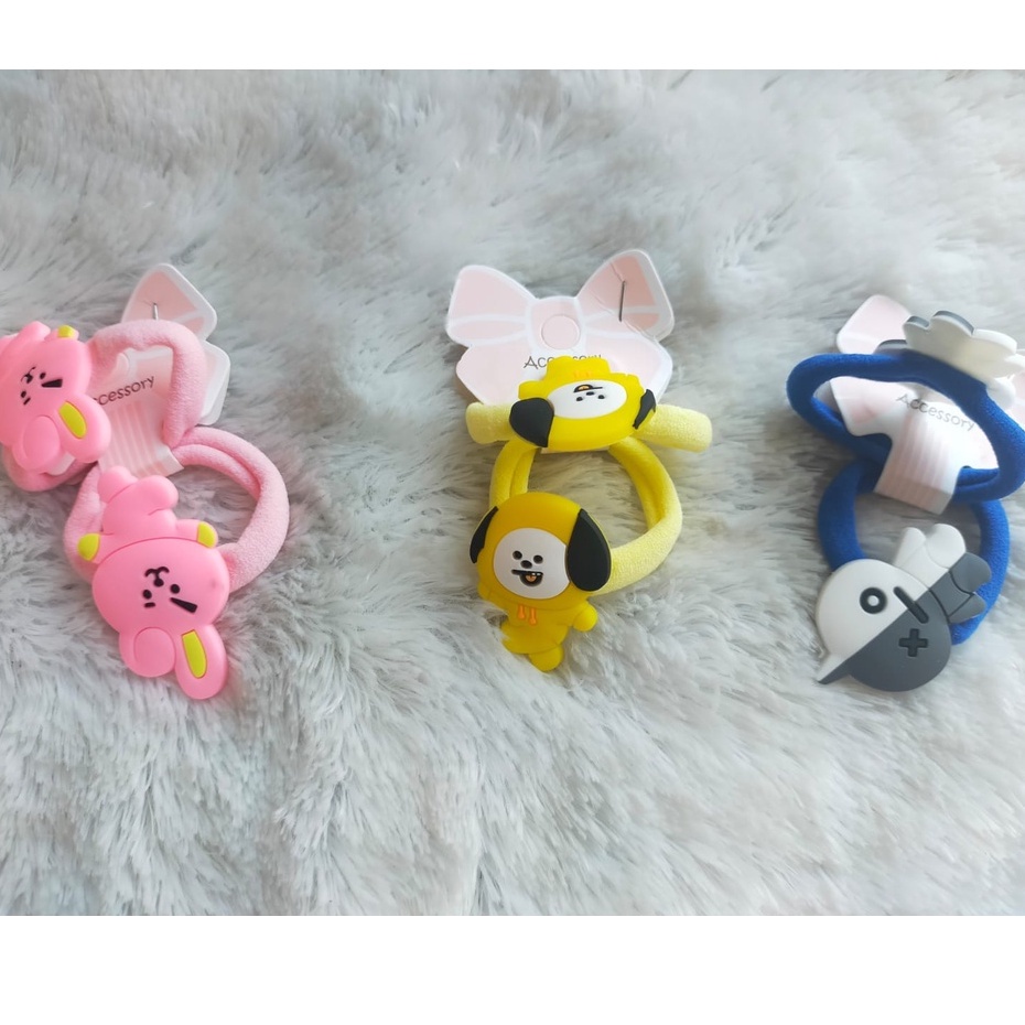 2pcs] KUNCIR DONUT BTS / IKAT RAMBUT DONAT BTS/ KARET / [2pcs] KUNCIR DONUT BTS / IKAT RAMBUT DONAT BTS BT21 / KARET RAMBUT KARAKTER KOREA