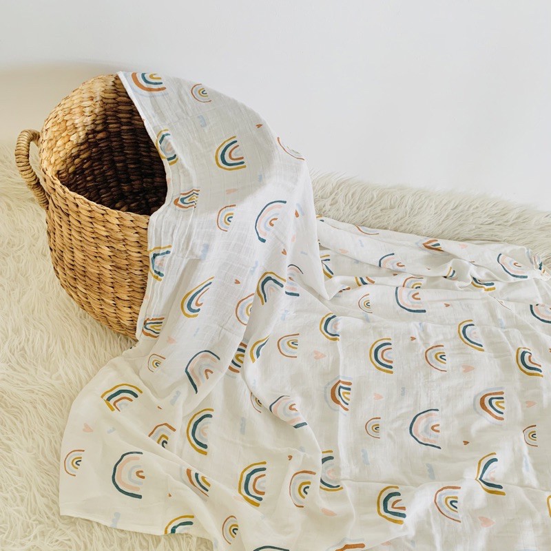 Lenuna - Muslin Swaddle mix bamboo cotton bedong bayi selimut bayi