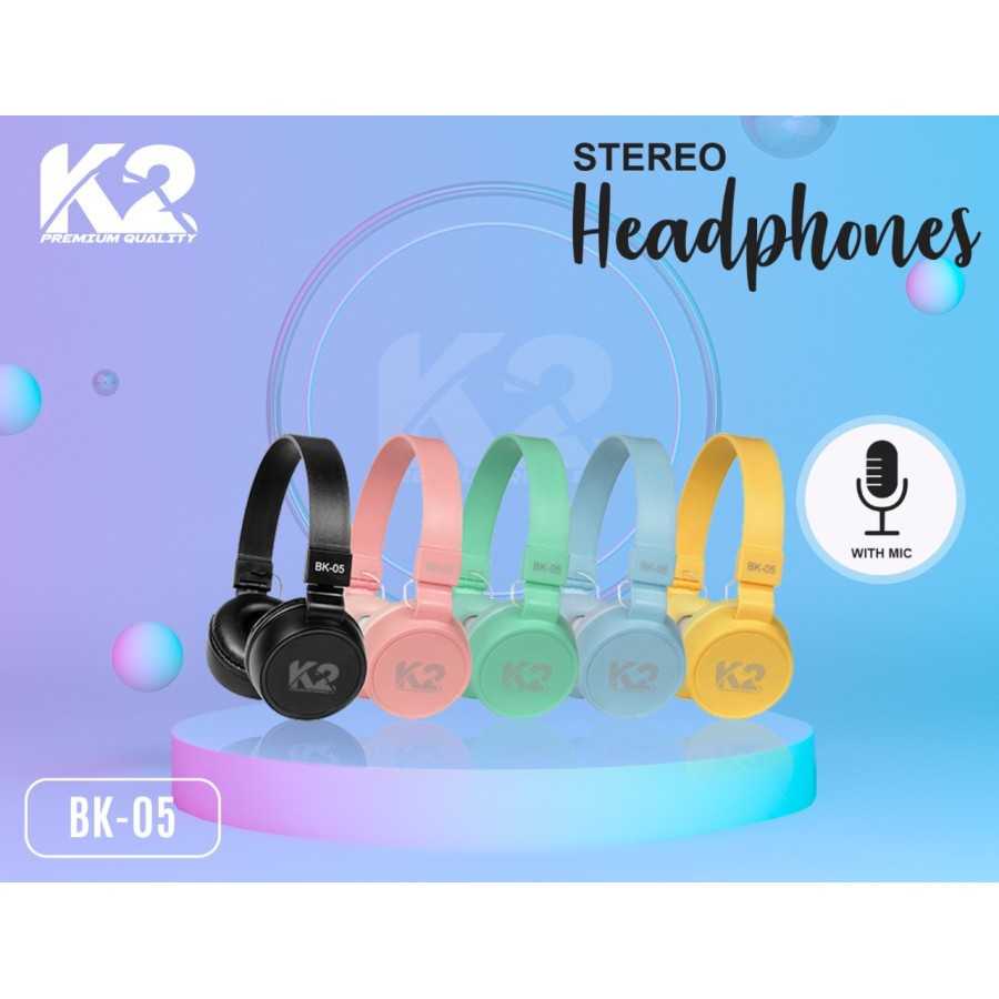 HEADPHONE GAMING K2 PREMIUM QUALITY K2-BK05 MACARON Stereo Bass-1