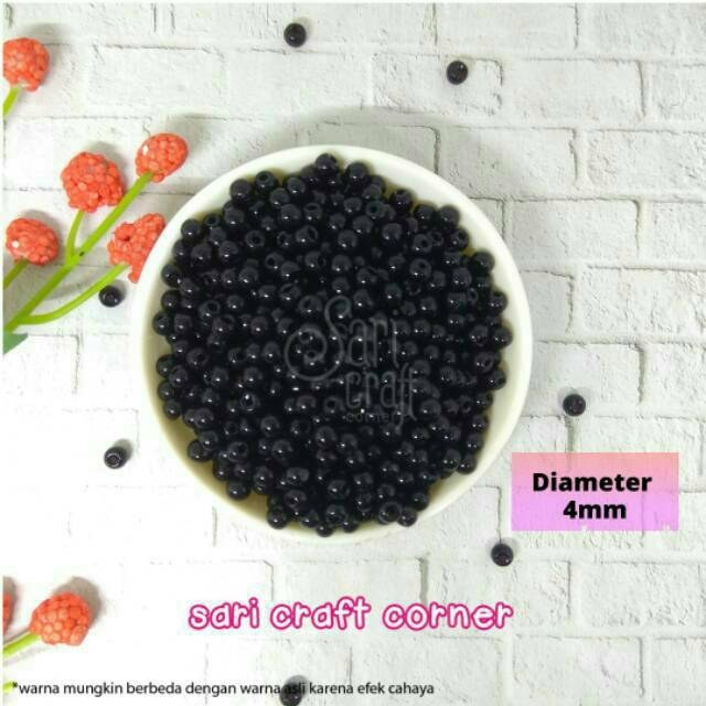 Manik Mata Kucing Hitam 4mm - 100gr