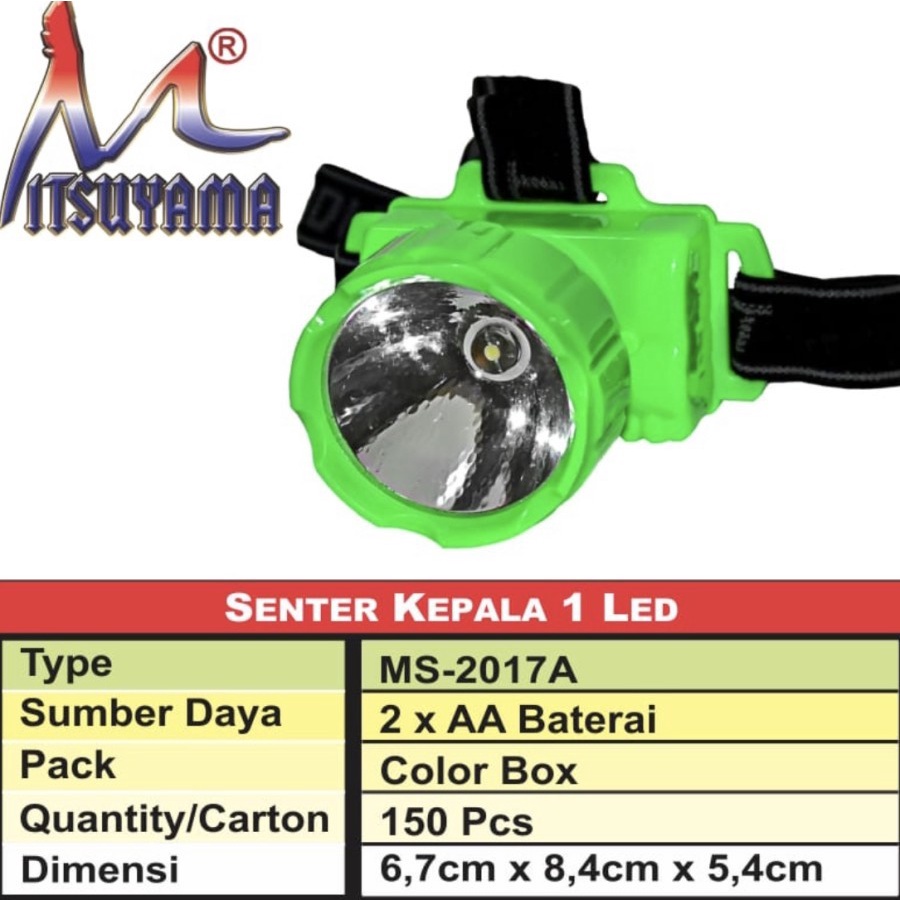 COD Senter Kepala LED Mitsuyama MS-2017A Head Light Headlamp