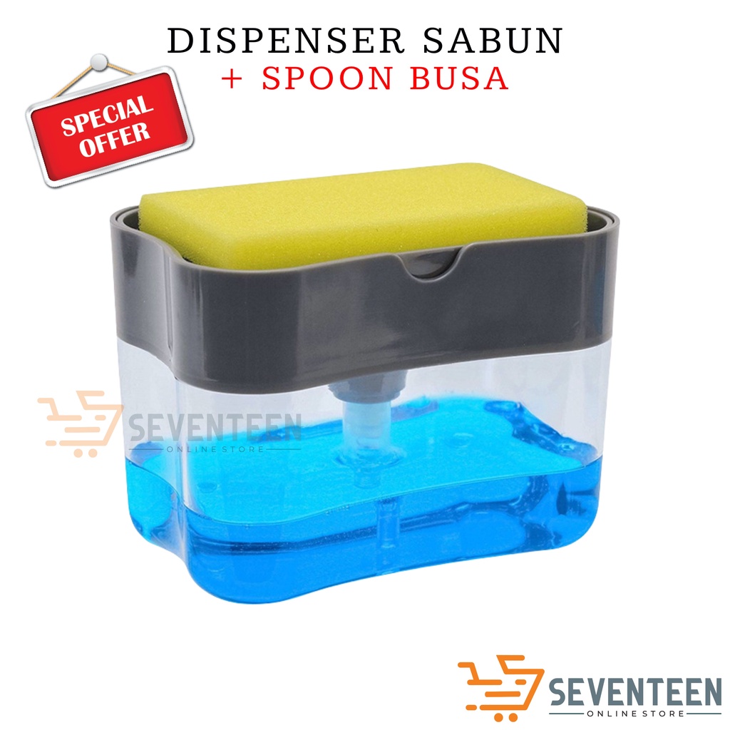 SEVENTEEN DISPENSER SABUN CUCI PIRING PUMP WADAH SABUN CUCI PIRING SOAP PUMP SPONGE CADDY MURAH