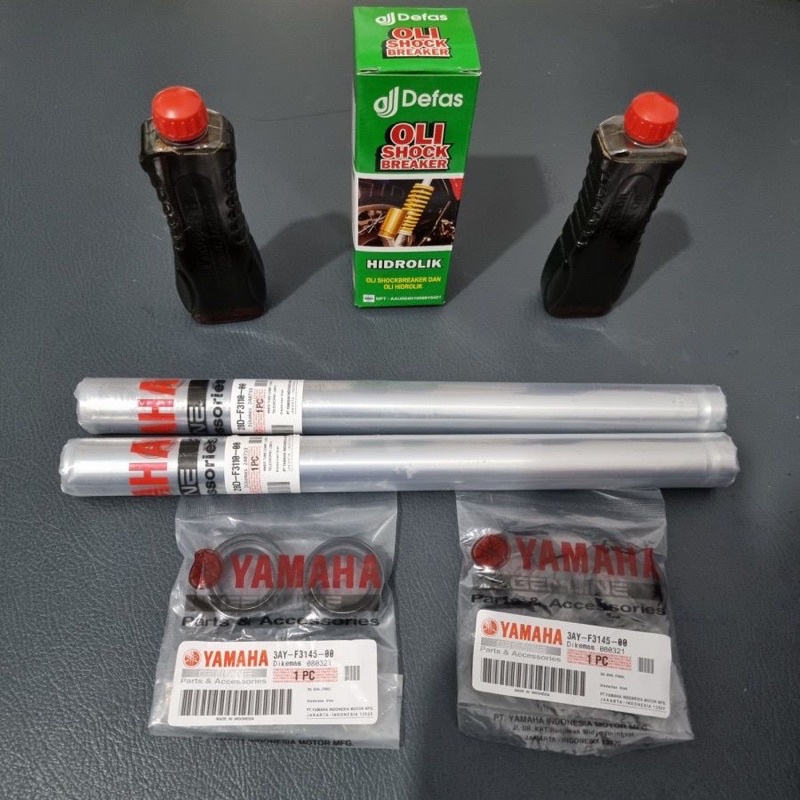 PAKET AS SHOCK SOK DEPAN MIO NEW MIO SMILE MIO SOUL FINO KARBU CARBU YAMAHA 28D KLIP 1set  2pc as shock klip 2pc seal shock 2pc oil shock 2pc seal abu