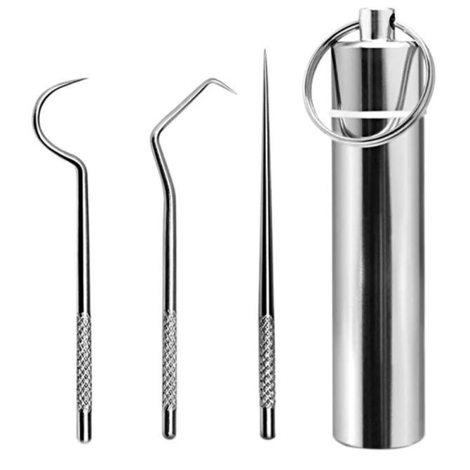 Tusuk Gigi Stainless Steel Portable - Besi - Toothpick Travel Tooth