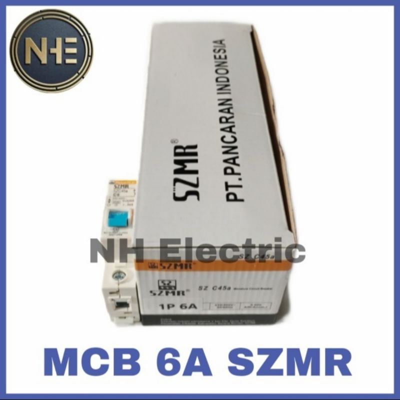 Mcb 1 Phase Szmr 2A, 4A, 6A, 10A, 16A, 20A, 25A, 32A, Dan 40A SNI