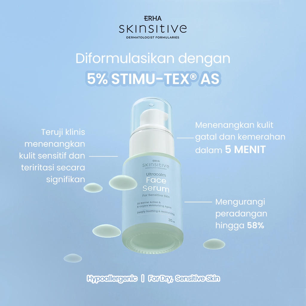 ERHA Skinsitive DF Ultracalm Face Serum 30g - Serum Kulit Sensitif