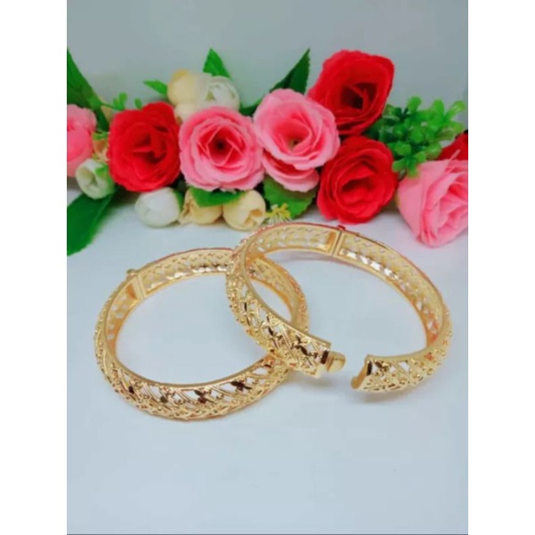 GELANG DUBAI GOLD MEWAH PERHIASAN WANITA PREMIUM LAPIS EMAS 24 K