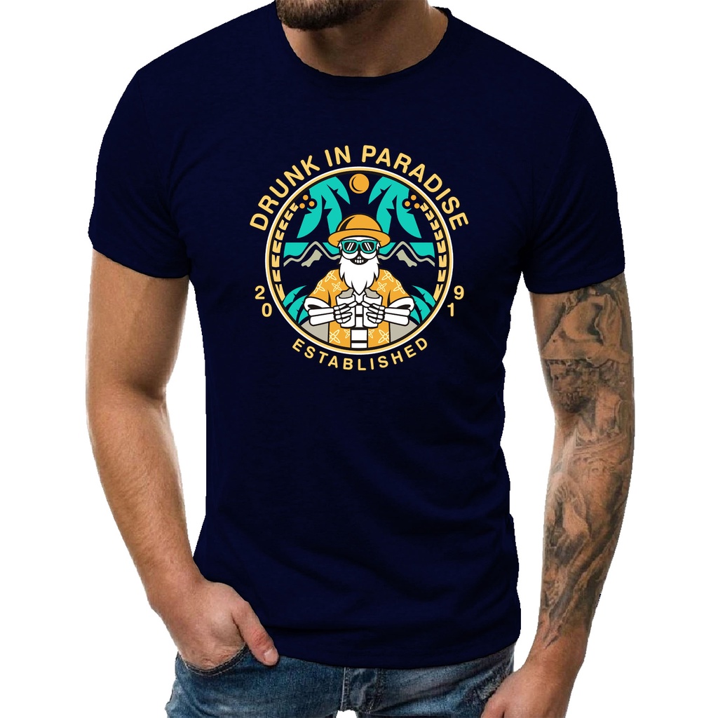 KAOS T-SHIRT (DTF DRUNK) HITAM / KAOS PRIA / BAJU PRIA / KAOS DISTRO PRIA