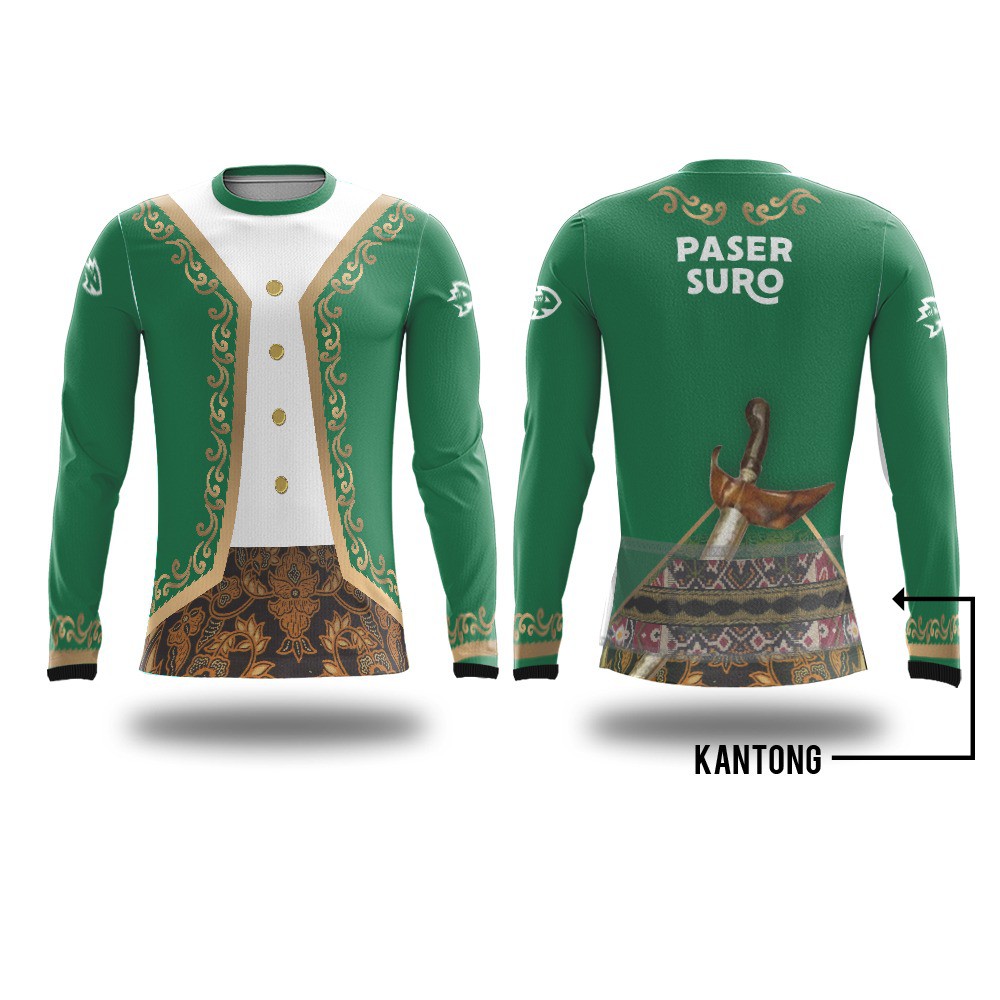 Kaos Jersey Sepeda Batik Jawa Hijau