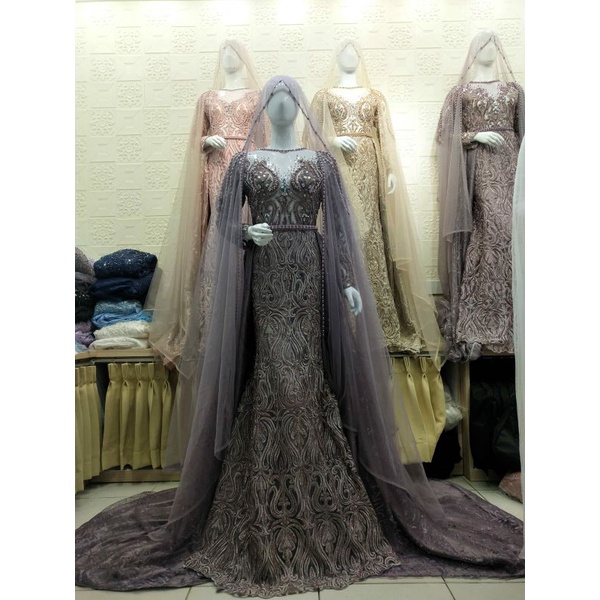 Gaun pengantin duyung payet/weding dress