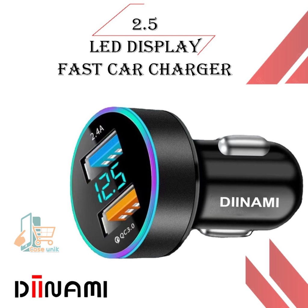 Batok Saver mobil Cashan mobil DIINAMI C15 dual usb 2.5amper LED display ORIGINAL kualitas fast Charger CS4591