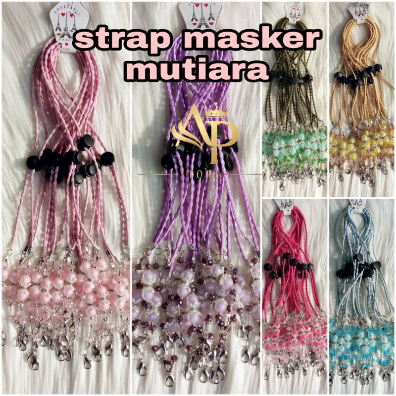 (part 4) strap masker hijab 2in1 / strap masker mutiara / tali masker / gantungan masker