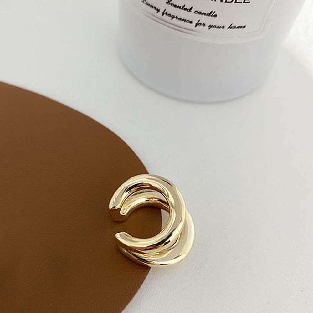 Nickolas1 Anting Hoop Elegan Wanita Gadis Hip Hop Multi-layer Perhiasan Fashion Lingkaran Ganda Bulat Geometris Round Earrings