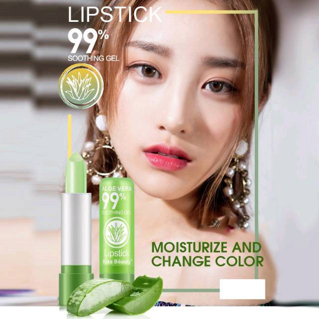 LIPSTIK ALOEVERA PELEMBAB BIBIR LIDAH BUAYA WARNA BUNGLON TAHAN AIR