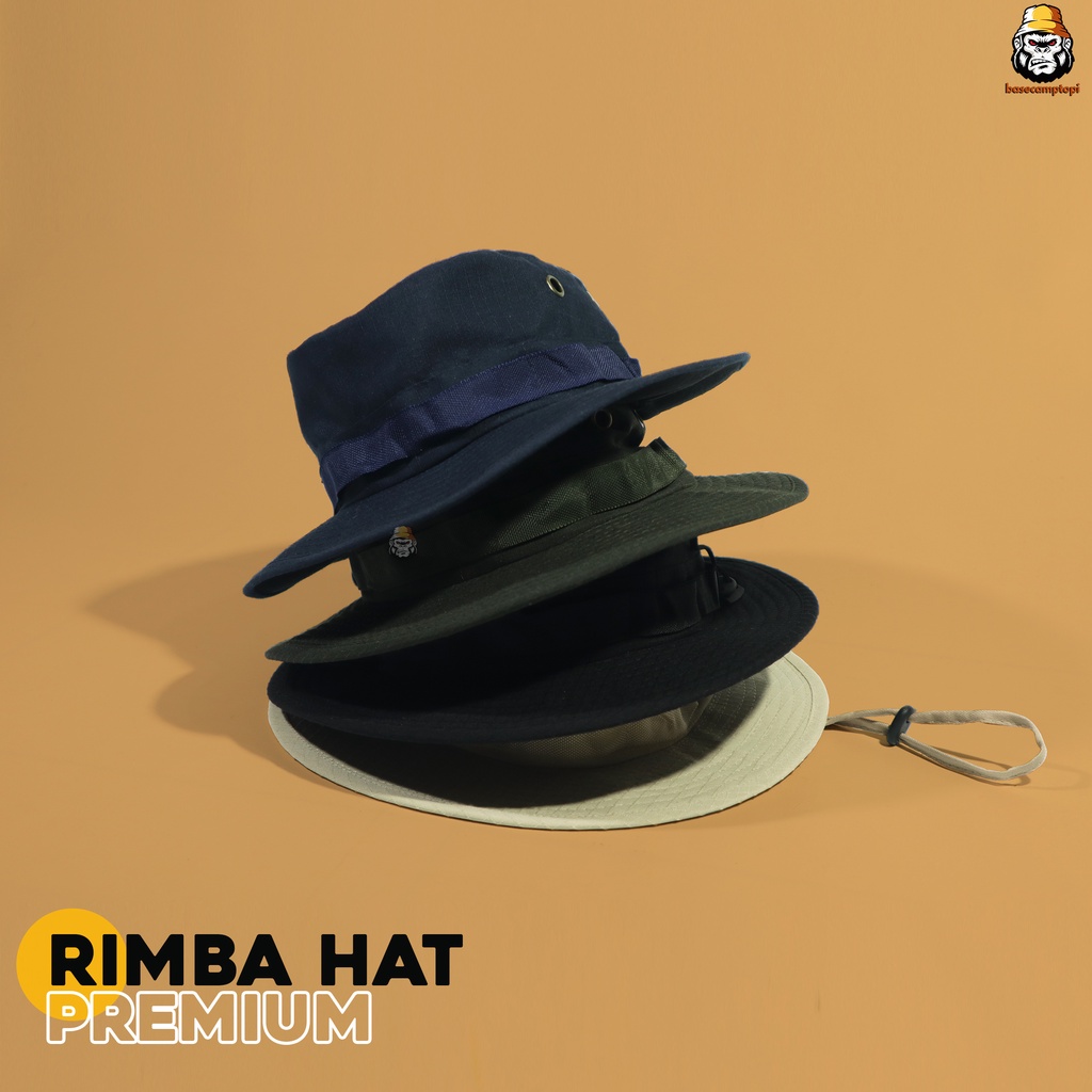 Topi Rimba Polos Adventur Gunung Pria Wanita Bahan Ripstop Premium