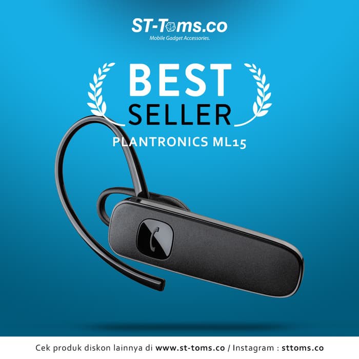 Original Plantronics Bluetooth Headset ML15   Hitam
