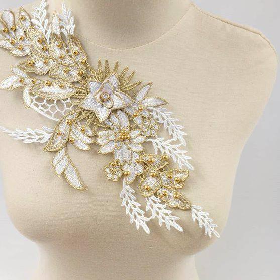 Lace bordir bunga 3d/aplikasi bordir/ bordir tempel ✔