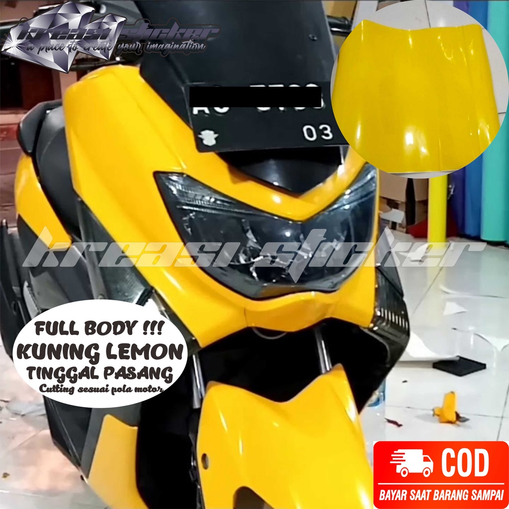 DECAL STIKER MOTOR NMAX POLOS WARNA KUNING LEMON CUTTING SESUAI POLA MOTOR