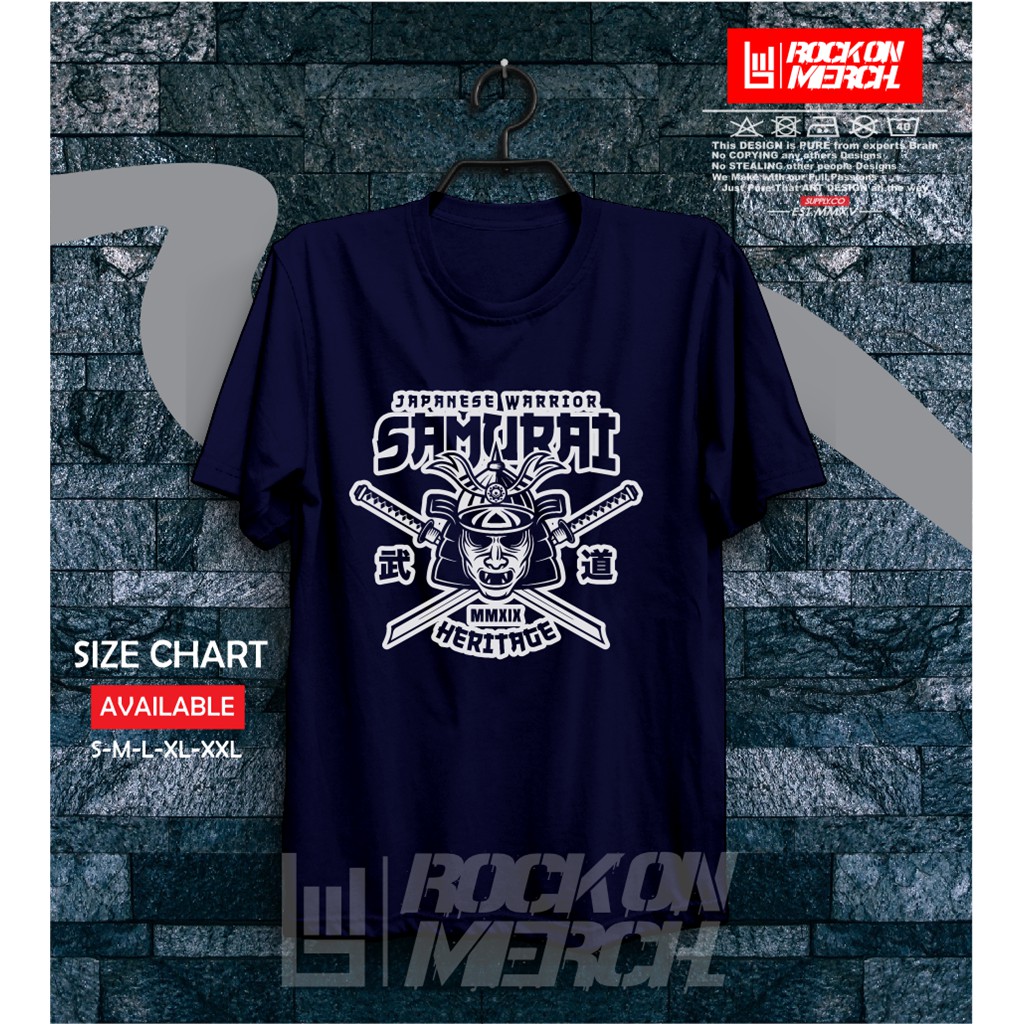 Kaos Baju Samurai Warrior V1 Kaos Anime Samurai Rock On Shopee