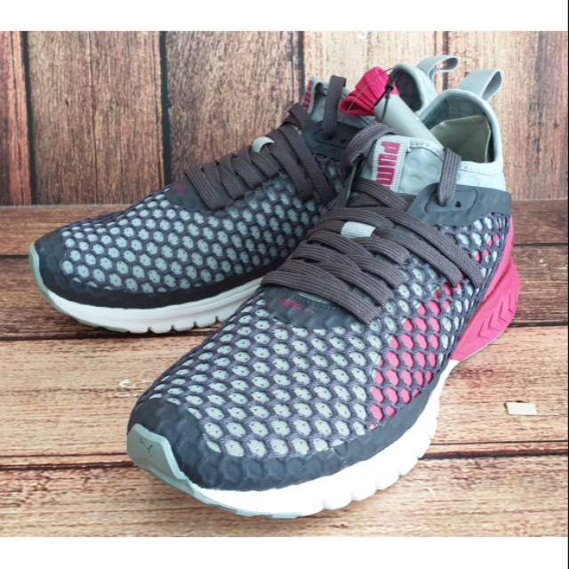 ORIGINAL PUMA IGNITE DUAL NETFIT Sepatu Olahraga Lari Wanita Abu Pink