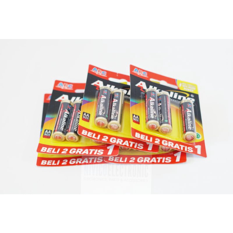 Baterai ABC AA A2 ALKALINE BELI 2 GRATIS 1