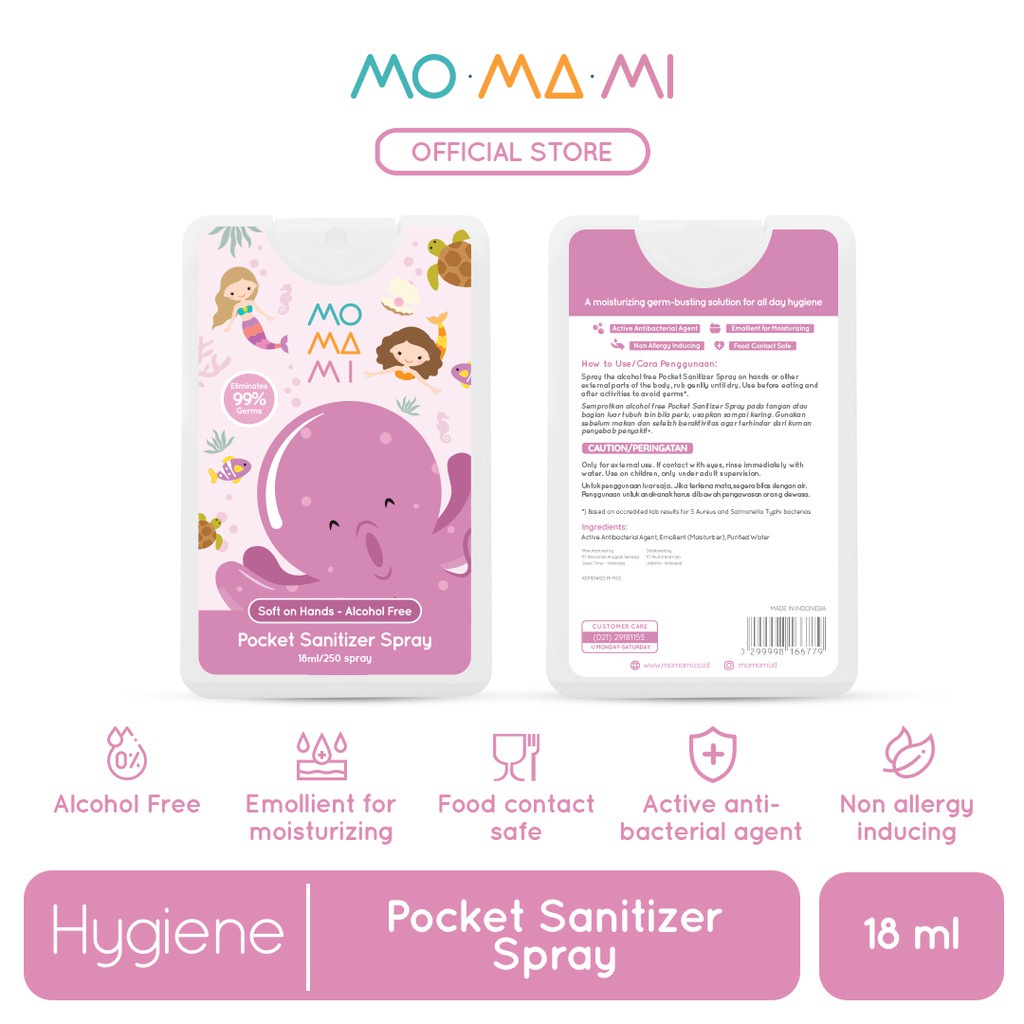 Momami Pocket Sanitizer / Sanitizer Bayi dan Anak (Tersedia varian karakter)