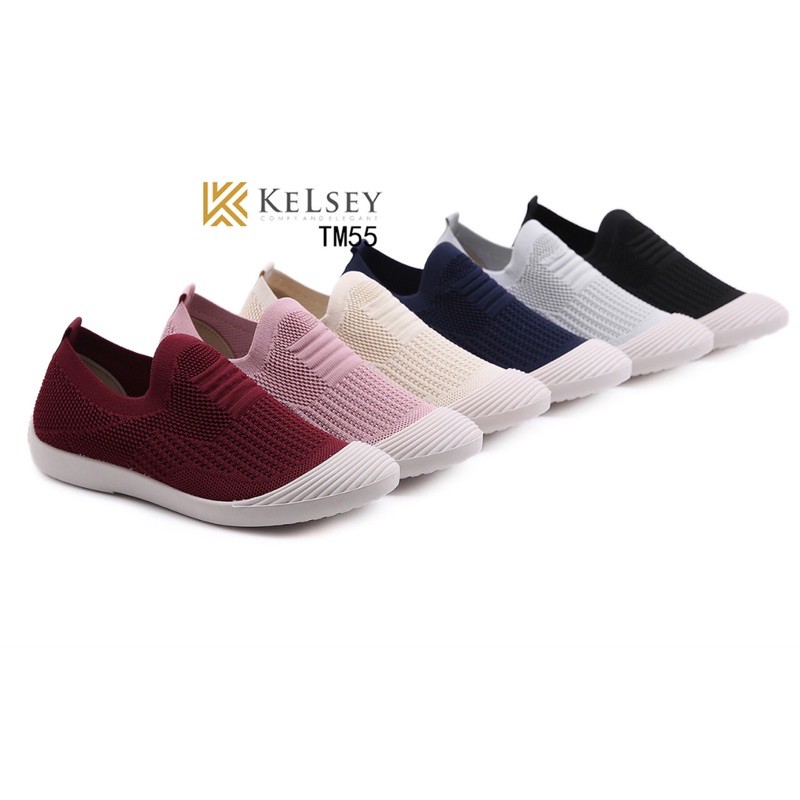 (GRATIS ALAS KAKI) RESTOCK!!  NICOLE SEPATU SLIP ON KELSEY TM55 SEPATU FLYKNIT SHOES FLAT SEPATU WANITA IMPORT