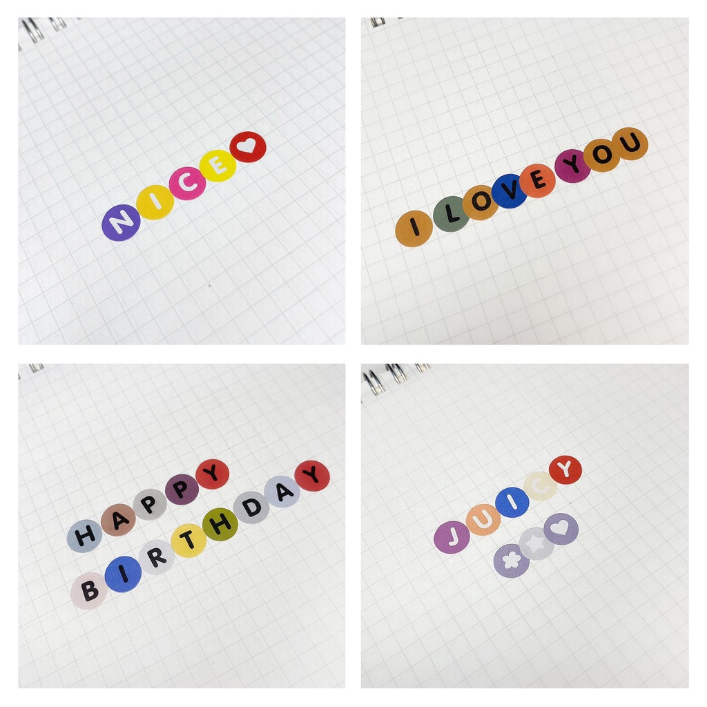 Stiker Huruf Aesthetic abjad Cute Stiker alfabet Lucu Deco Korea Diary Planner DIY Scrapbook Album