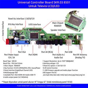 Unik Paket Panel Monitor   Universal Controller Board untuk LCD LED TV Diskon
