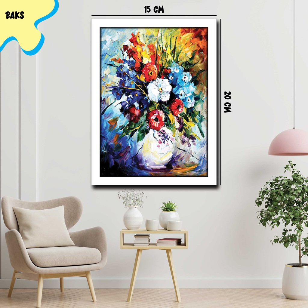 Pajangan Hiasan Dinding Lukisan Bunga Oil Painting Dekorasi Rumah Wall Decor  Poster Aesthetic