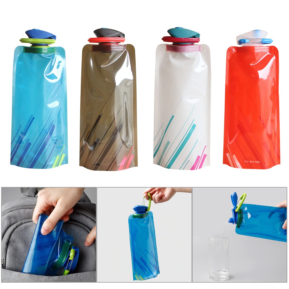 YGRETTE - TaffSPORT Botol Minum Lipat 700ml PORTABLE TRAVEL collapsible folding foldable bottle