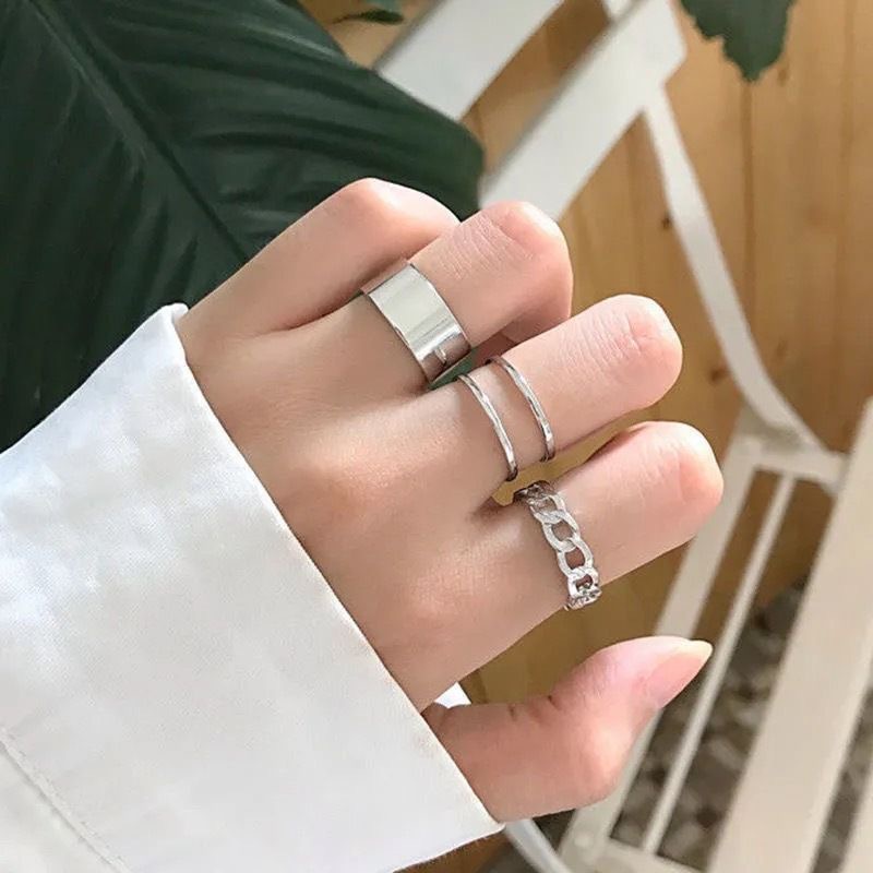 Cincin Jari Telunjuk Model Terbuka Dapat Disesuaikan Gaya hip hop Jepang Korea Untuk Wanita