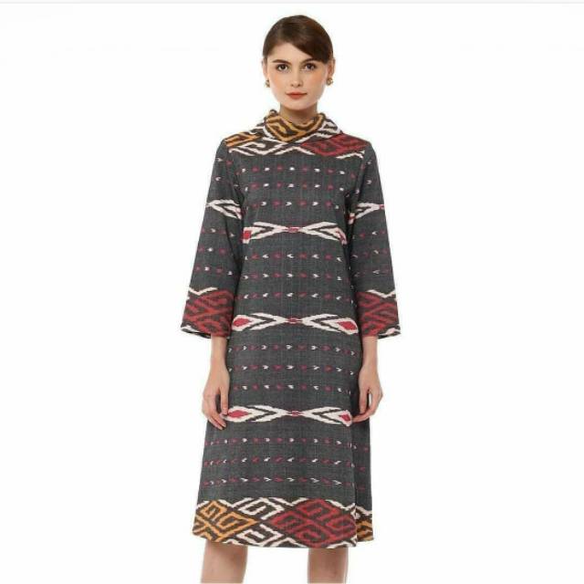 Dress tenun / baju batik wanita tenun endek premium