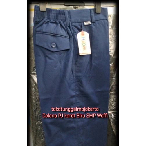 Celana Panjang BIRU SMP WOFFI (Pinggang Karet)